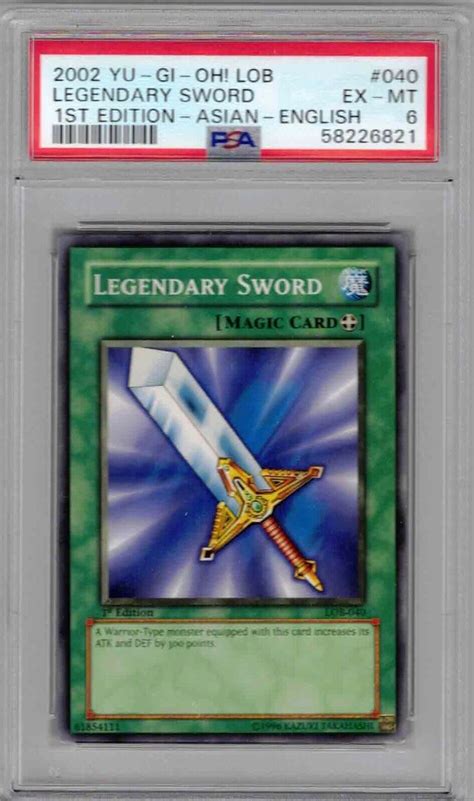 2002 Yu Gi Oh Lob Asian English 1st Ed 040 Legendary Sword Psa 6