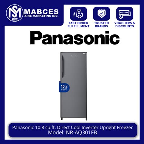 Panasonic 10 8 Cu Ft Direct Cool Inverter Upright Freezer NR AQ301FB