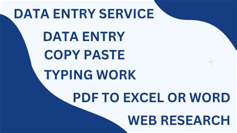 Data Entry Typing Microsoft Excel Copy Paste Work And Web Research