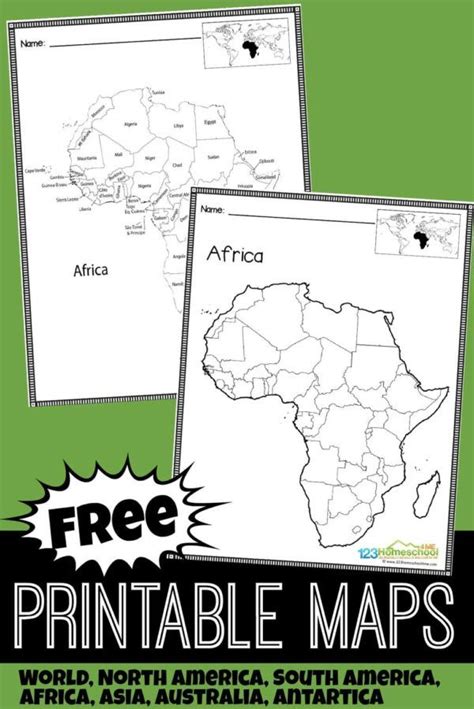 FREE Printable Blank Maps for Kids - World, Continent, USA | Maps for ...