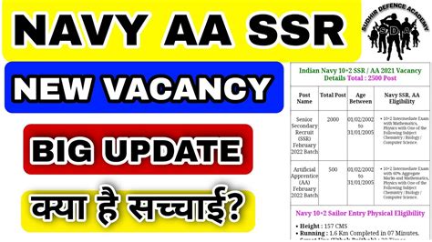 Navy AA SSR New Vacancy Big Update Navy SSR AA MR New Vacancy