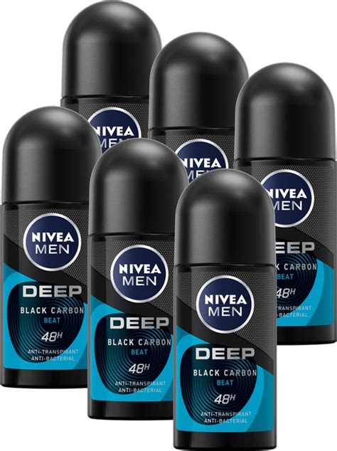 Nivea Men Deep Black Carbon Beat Anti Transpirant Deo Roller