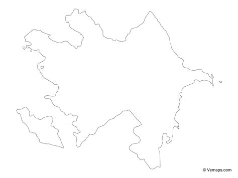 Outline Map Of Azerbaijan Free Vector Maps