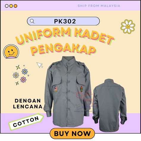 Uniform Kadet Pengakap SCOUT Lengan Panjang Dengan Lencana PK302