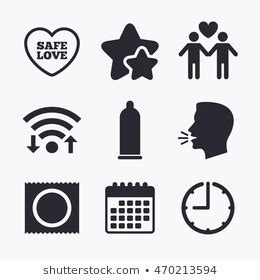 Condom Safe Sex Icons Lovers Gay Stock Vector Royalty Free