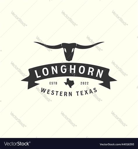 Bull buffalo longhorn with vintage style logo Vector Image