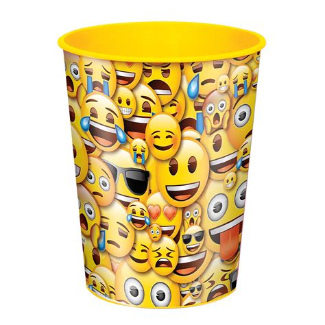 16oz Smile Emoji Plastic Cup Emoji Party Emoji Birthday Party Emoji