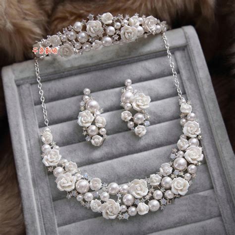 Buy Wholesale Luxury Wedding Banquet Jewelry Sets Porcelain Flower