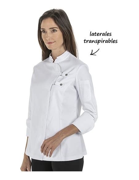 Chaqueta Cocina Mujer Hebillas Blanca Vestuario Hosteler A