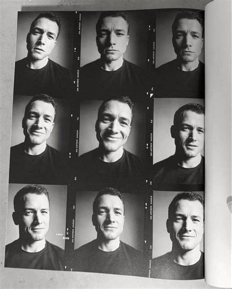 A Black And White Photo Of Men In Different Facial Expressions Taken