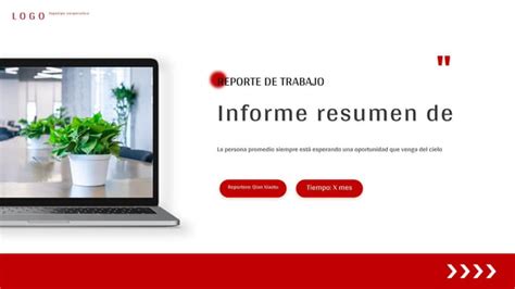 Informe De Resumen De Trabajo Simple Rojo Presentación Plantilla Para Powerpoint Y