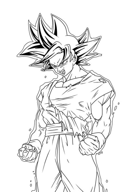 Dibujos De Goku Ultra Instinto De Dragon Ball Super Para Colorear Para