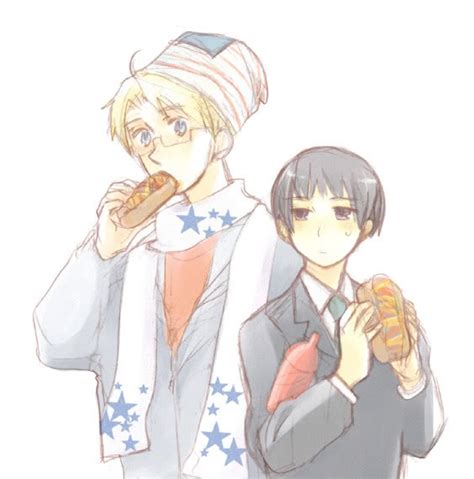 Safebooru 2boys America Hetalia Axis Powers Hetalia Black Eyes Black Hair Blonde Hair Blue