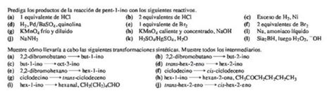 Prediga Los Productos De La Reacci N De Pent Ino Chegg