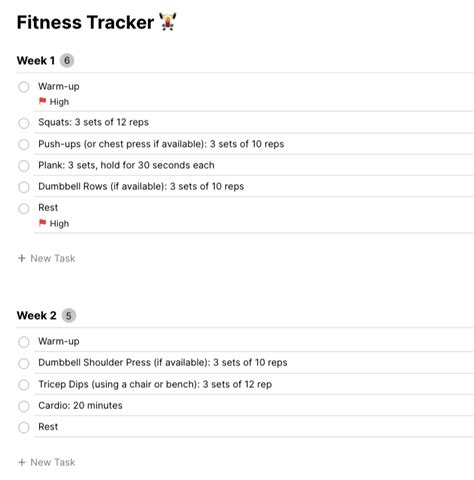 Free Fitness Tracker Template - TaskOrbiter