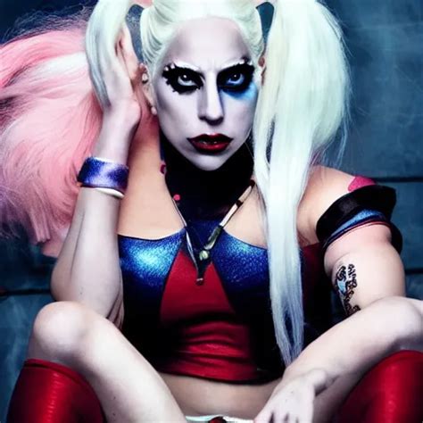 Lady Gaga As Real Life Harley Quinn Cinematic Stable Diffusion