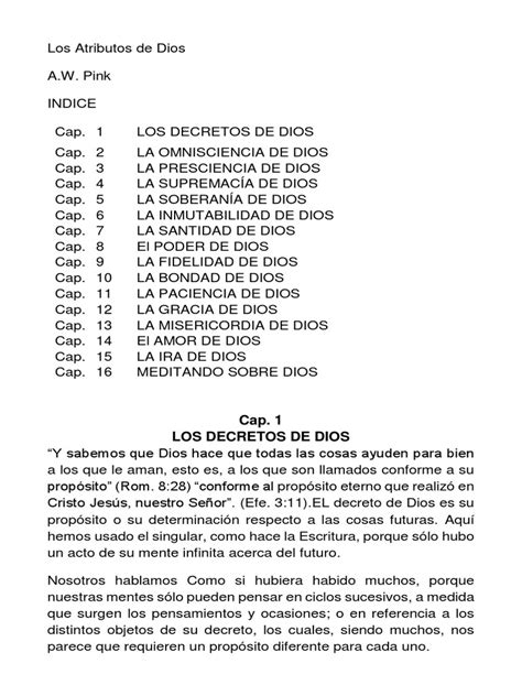 Los Atributos De Dios Pdf Salvación Dios