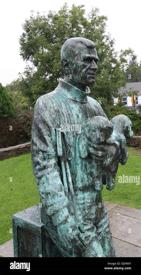 A bronze statue of legendary Antarctic explorer Tom Crean in Annascaul ...