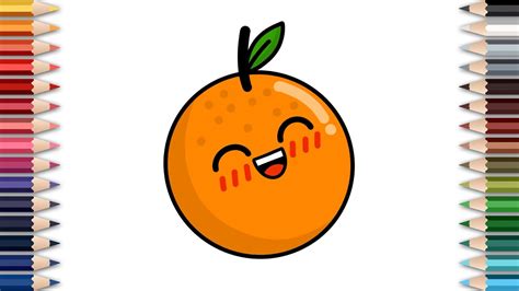 How To Draw And Paint Cute Kawaii Orange Easy Drawing And Painting