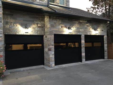 Modern Black Exterior Glass Garage Door Modern Doors