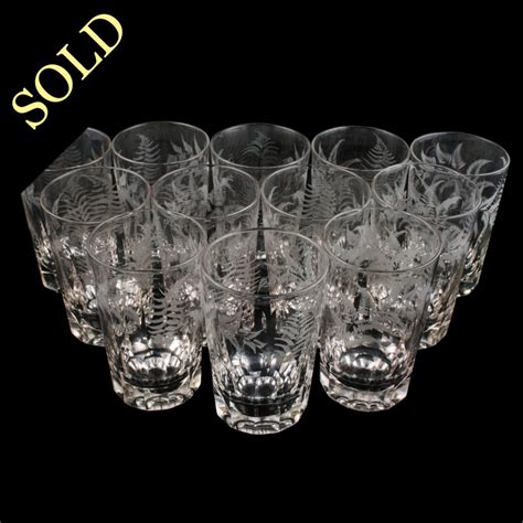 Antique Water Glasses Victorian Engraved Drinking Glasses