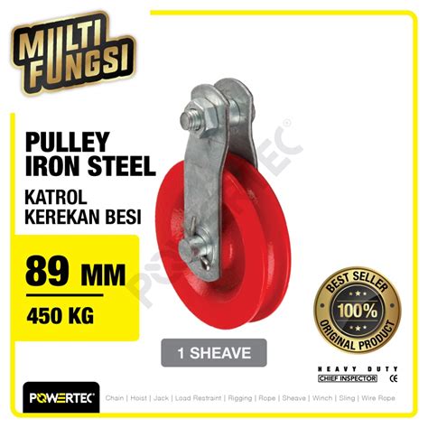 Jual POWERTEC Pulley Steel Iron Katrol Kerekan 89mm 3 1 2 1 Sheave