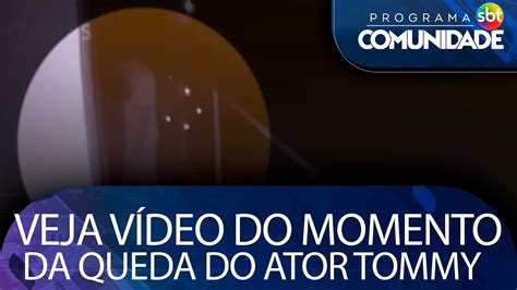 Vídeo mostra queda do ator Tommy Schiavo Ator caiu do segundo andar e