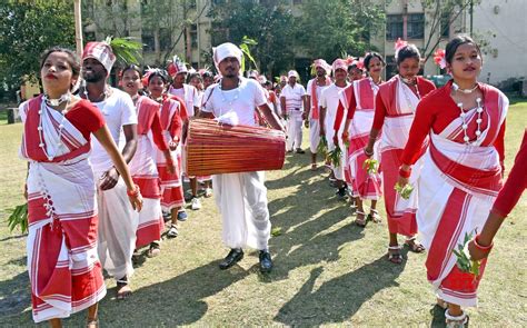 Ranchi: Tribal artists in traditional attire perform a dance on the eve ...