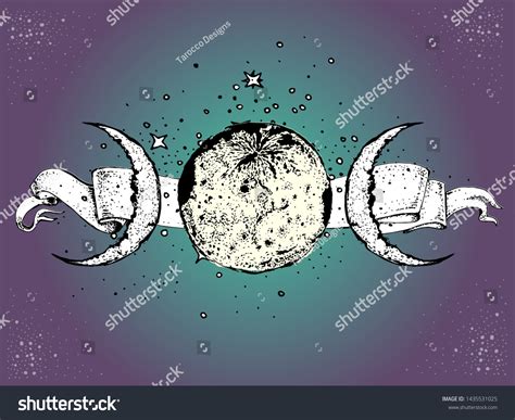 Moon Phases Celestial Emblem Crescent Logo Stock Vector (Royalty Free ...