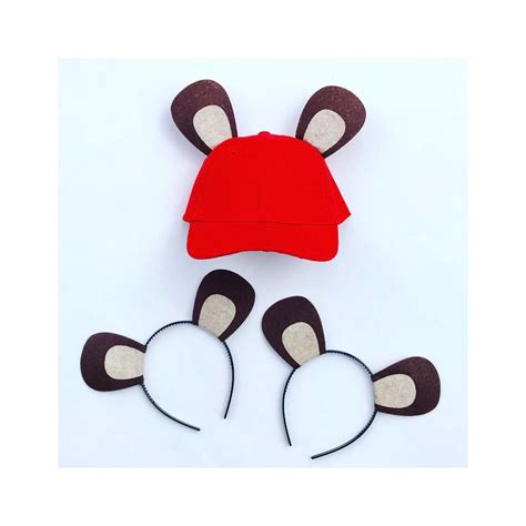 Chipmunk Ears Red Hat Headband Birthday Party Favor Supplies Halloween Costume Adult Baby Child ...