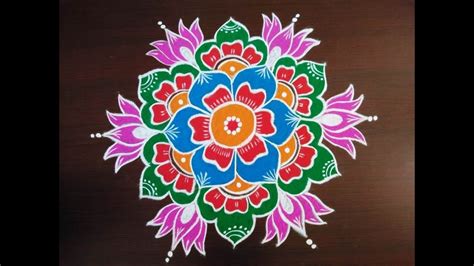 Sankranthi Muggulu With Colors Sankranthi Diwali Rangoli Designs 2020