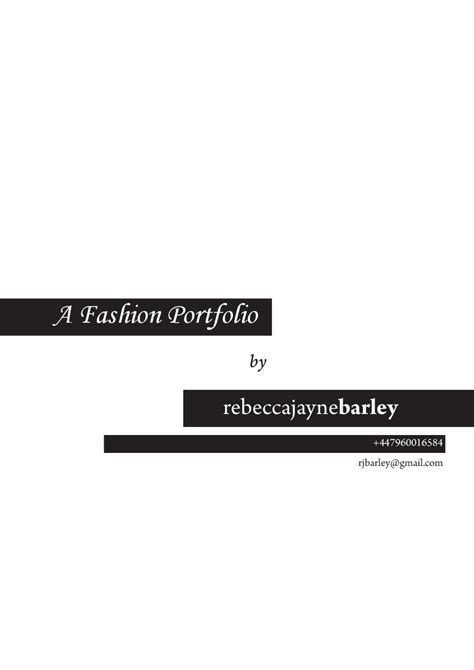 Portfolio By Rebecca Barley Issuu