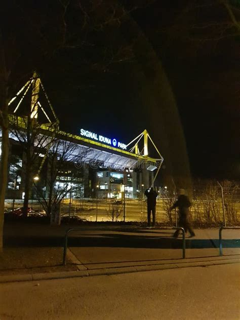 The Westfalenstadion at Night Editorial Stock Image - Image of emblem, brand: 241739384