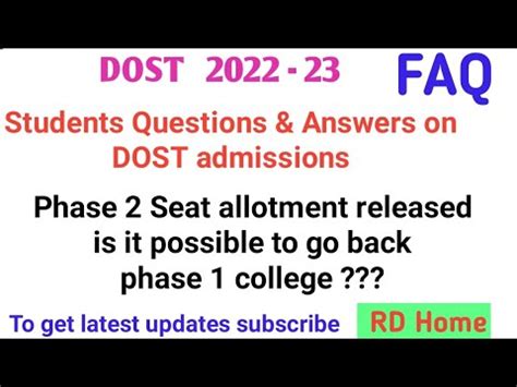 TS DOST 2022 Phase 2 Results I Phase 2 Seat Allotment Phase 3