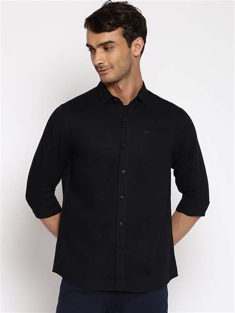 Buy Lee Men Black Classic Slim Fit Casual Shirt - Shirts for Men 16300980 | Myntra