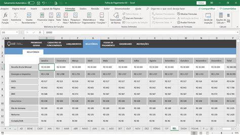 Planilha De Controle Salarial Planilha Excel Folha De Pagamento