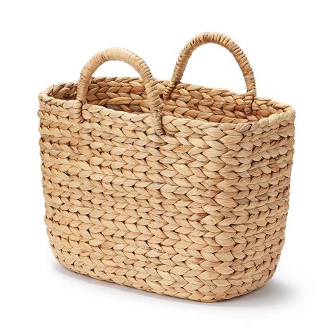 Water Hyacinth Basket With Handles Oval L MUJI