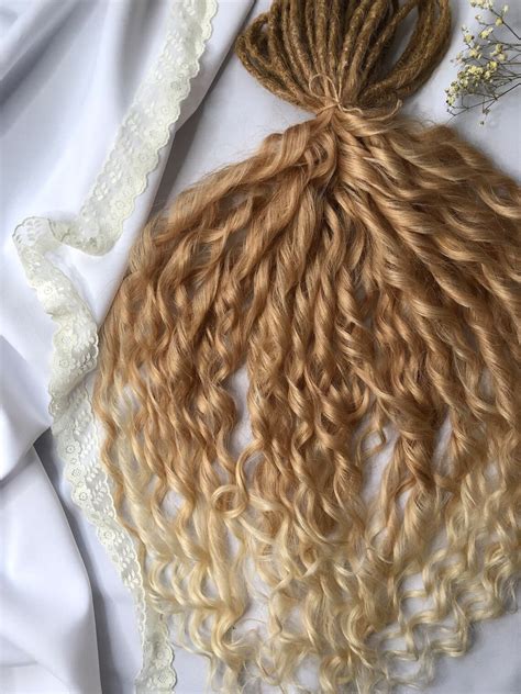 Curly Dreadlocks Ombre Brown To Blonde Wave Dreads Synthetic Etsy