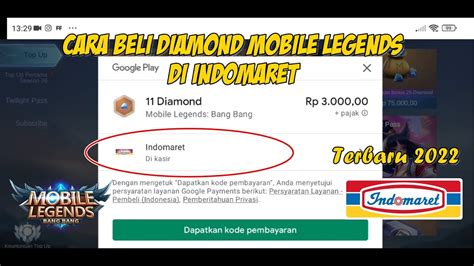 Cara Top Up Diamond Mobile Legends Lewat Indomaret Terbaru 2022 YouTube