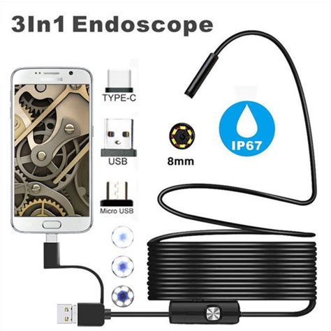 Promo Endoscope In Type C Microusb Usb Inspection Camera For Phone Pc