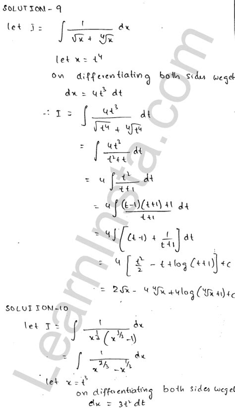 Rd Sharma Class Solutions Chapter Indefinite Integrals Ex