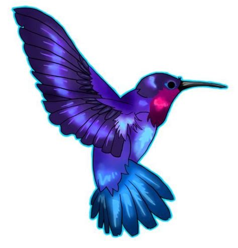 Purple Hummingbird Drawing