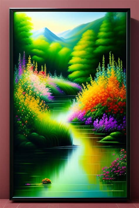 Lush and Powerful: Green Nature Painting on Canvas