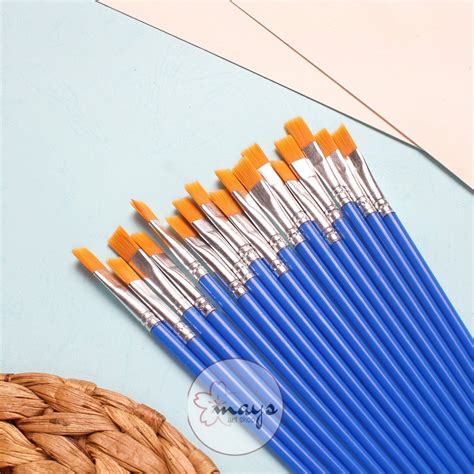 Jual Kuas Lukis Satuan Nilon Ujung Flat Brush 1 Pcs Kuas Cat Air