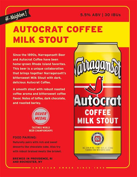 Autocrat Coffee Milk Stout – Narragansett Beer