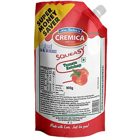 Buy Mrs Bectors Cremica Tomato Ketchup Squeasy 950 Mg Pouch Online At