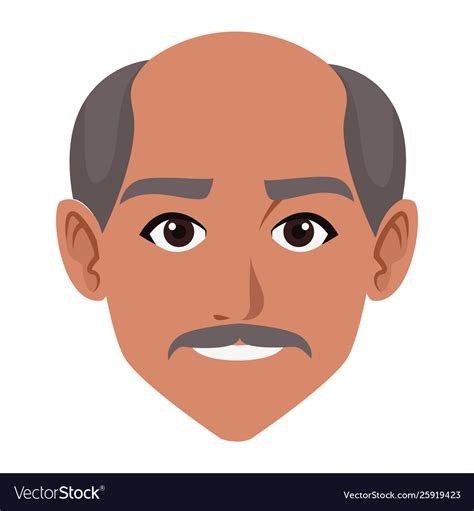 Indian Man Face Avatar Cartoon Royalty Free Vector Image