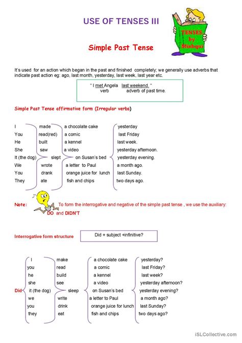 Grammar Guide Past Simple Exerci Français FLE fiches pedagogiques