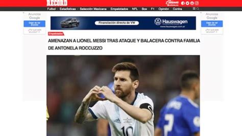 Amenaza A Lionel Messi Repercusiones Internacionales