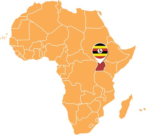 Uganda map in Africa, Icons showing Uganda location and flags. 23639543 PNG